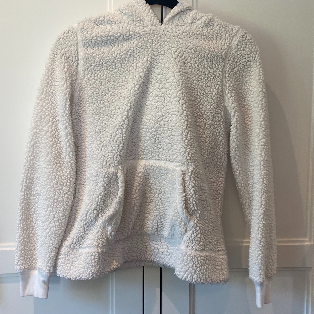 Abercrombie & Fitch Sherpa Hoodie- White